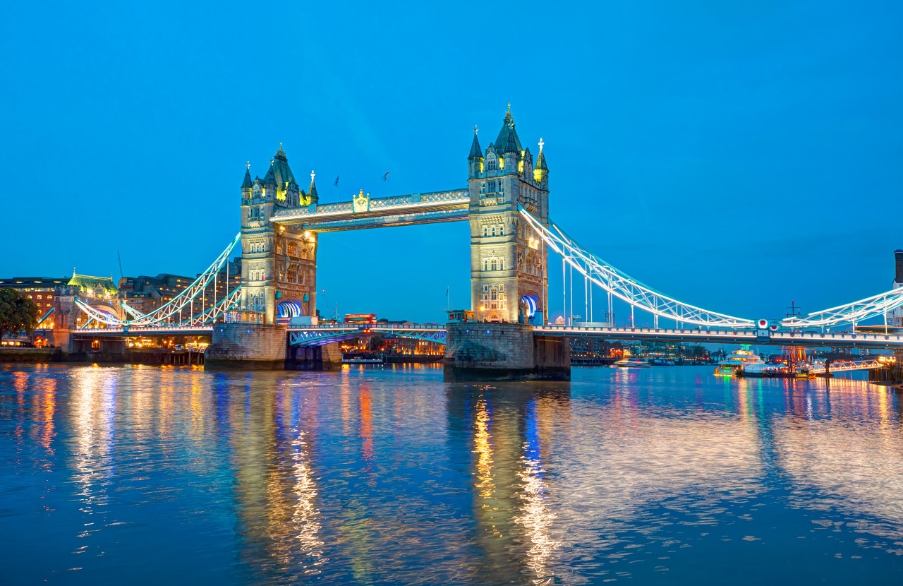 Tower Bridge and River Thames at Dusk