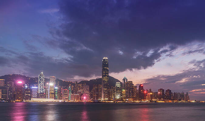 維港夜景中銀大廈